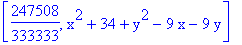 [247508/333333, x^2+34+y^2-9*x-9*y]